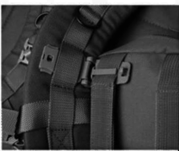 Two-piece molle buckle strap link attachment system