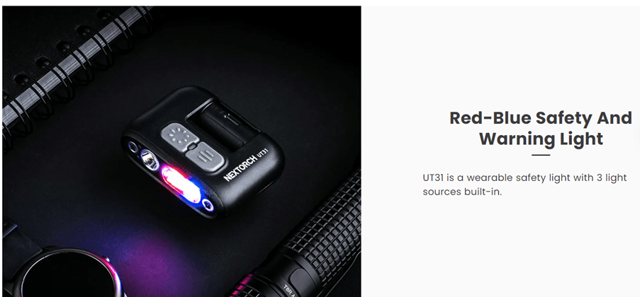 Molle Shop Australia Nextorch UT31 Red and Blue Emergency Warning Clip Light Nextorch UT31 Red and Blue Emergency Warning Clip Light