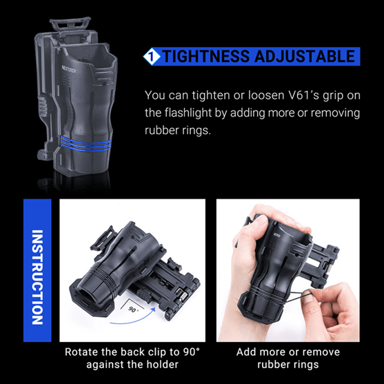 Molle Shop Australia Nextorch V61 Compatible Flashlight Holder Nextorch V61 Compatible Flashlight Holder