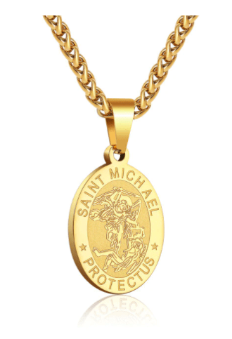 Molle Shop Australia Pendant Chain St. Michael Archangel Patron Saint Of Police MSA0022 Gold Pendant Chain St. Michael Patron Saint Of Police - ***Proceeds to Charity***