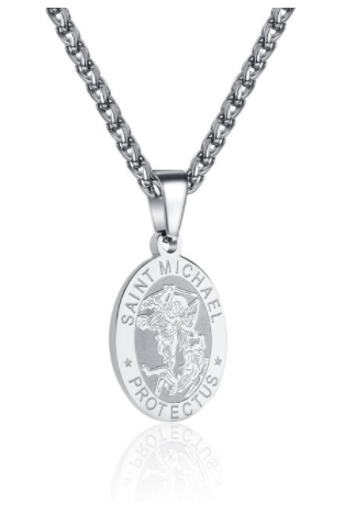 Molle Shop Australia Pendant Chain St. Michael Archangel Patron Saint Of Police MSA0022 SIlver Pendant Chain St. Michael Patron Saint Of Police - ***Proceeds to Charity***