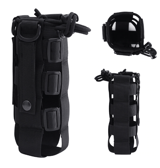 Tactical water bottle holder showing molle compatibility