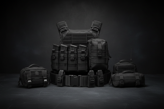 molle pouches black for vest and belt