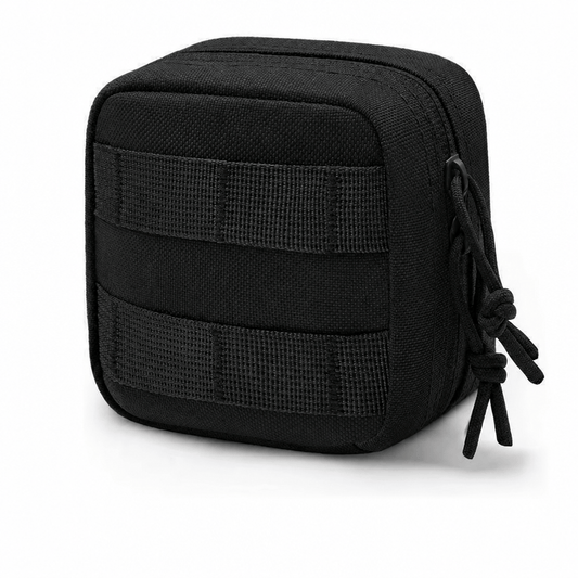 Black compact MOLLE pouch front view