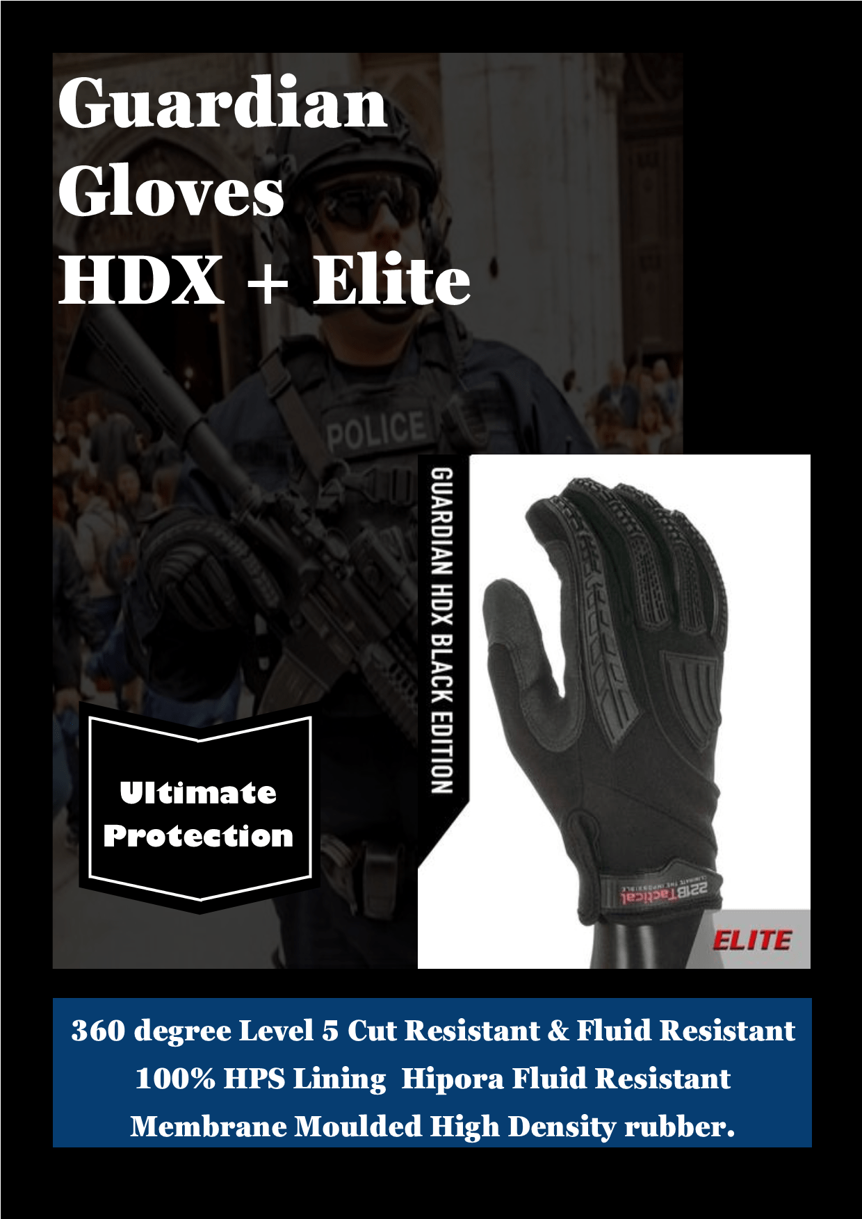 Molle Shop Australia 221B Guardian Gloves HDX + Elite Level 5 Cut/Fluid Resistant 221B Tactical Guardian Gloves HDX+Elite Level 5 Cut/Fluid Resistant