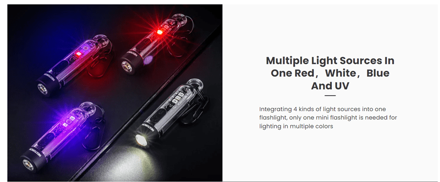 Molle Shop Australia  K40 Multi-light Source Keychain Flashlight K40 Multi-light Source Keychain Flashlight