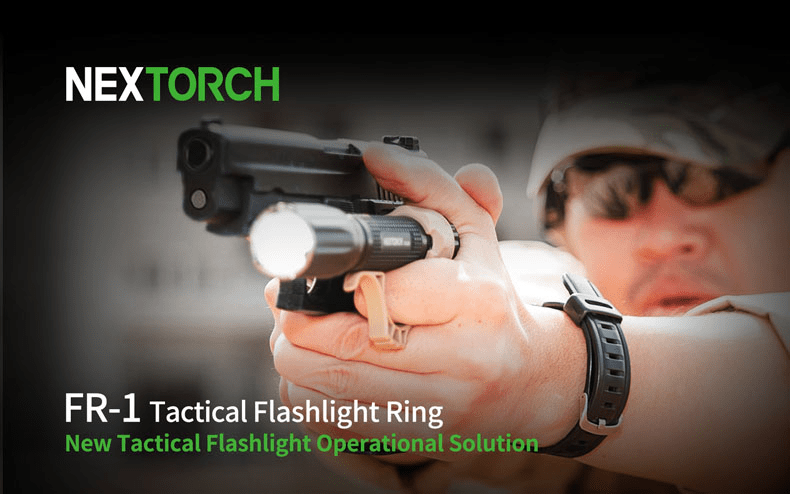 Molle Shop Australia Nextorch FR-1 Tactical Flashlight Ring Black Nextorch FR-1 Tactical Flashlight Ring