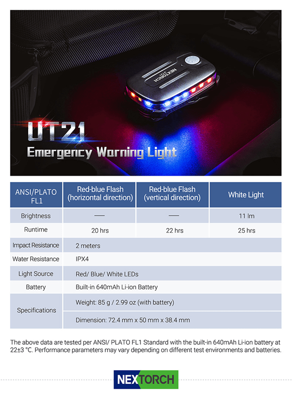 Molle Shop Australia Nextorch UT21 Emergency Warning Light Rechargeable Nextorch UT21 Emergency Warning Light Rechargeable